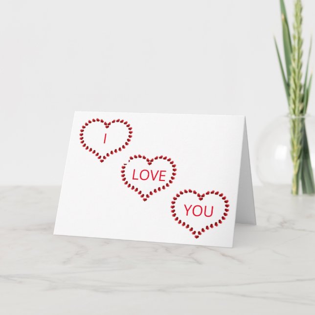 MESSAGES IN HEARTS SAY "I LOVE YOU" CARD (Front)