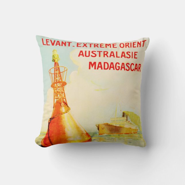 Messagries Maritimes ~ Bouy Throw Pillow (Front)