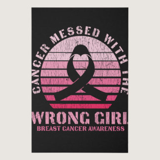 Messed With The Wrong Girl Breast Cancer Awareness Faux Canvas Print