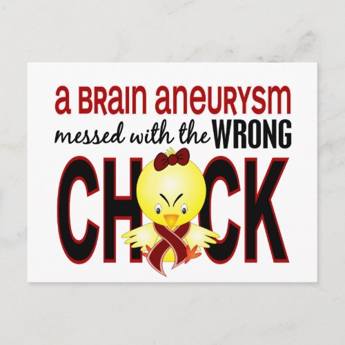 Messed With Wrong Chick Brain Aneurysm Postcard
