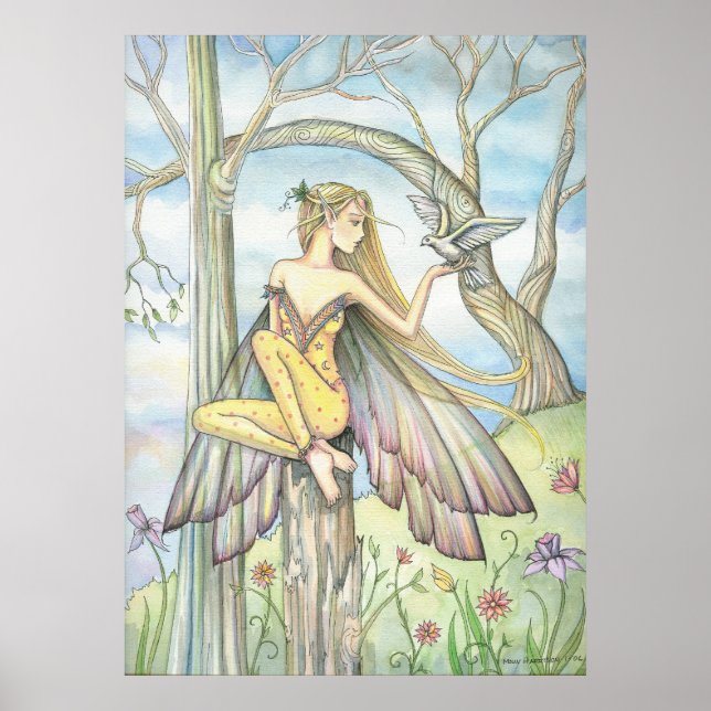 Messenger Fairy Dove Poster by Molly Harrison (Front)