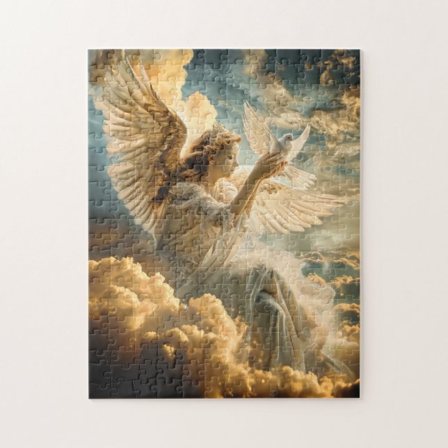Messengers of Peace Angel with White Dove Jigsaw Puzzle (Vertical)