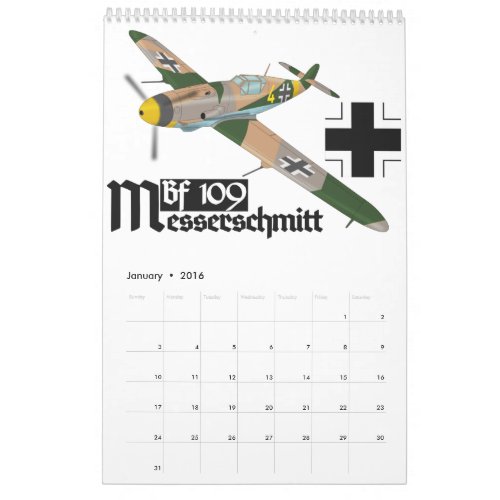 Messerschmitt Bf 109 Luftwaffe Calendar