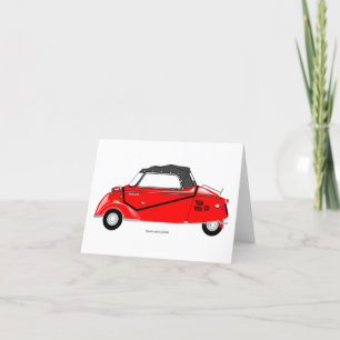 Messerschmitt KR200 Bubble car greeting card. Letterpress Thank You Card