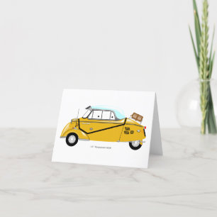 Messerschmitt KR200 Bubble car greeting card. Letterpress Thank You Card