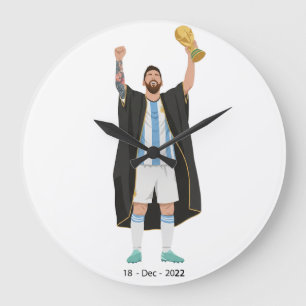 Messi World Cup Champion  Large Clock
