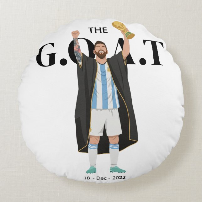 Messi World Cup Champion  Round Pillow (Front)