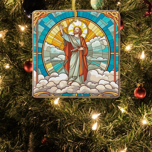 Messiah in Stained Glass Christmas Ceramic Ornament