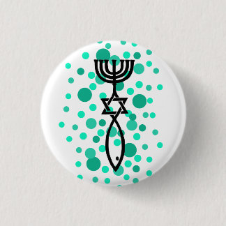 Messianic Symbol With Aqua Dots Button