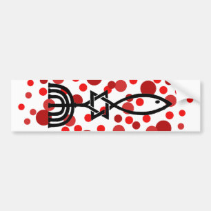 Messianic Symbol With Red Dots Bumper Sticker