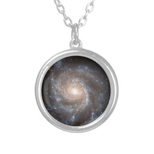messier 101 ngc 5457 galaxy stars space silver plated necklace