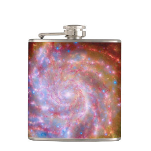 Messier 101 Spiral Galaxy - Hubble Telescope Photo Hip Flask