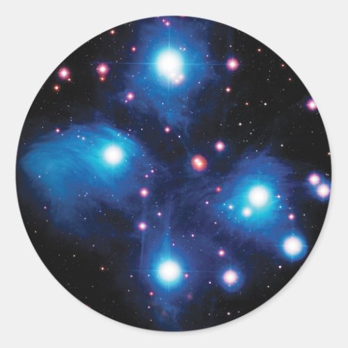 Messier 45 Pleiades Star Cluster NASA Space Photo Classic Round Sticker