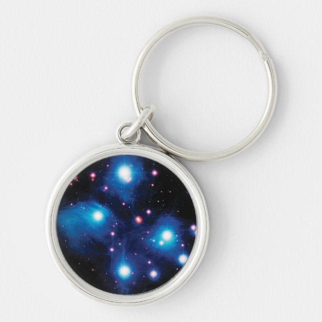 Messier 45 Pleiades Star Cluster NASA Space Photo Keychain (Front)