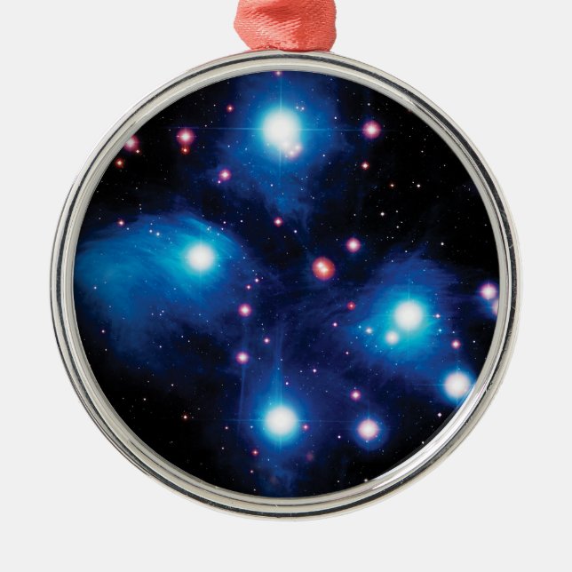 Messier 45 Pleiades Star Cluster NASA Space Photo Metal Ornament (Front)