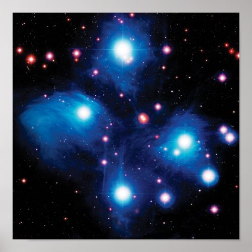 Messier 45 Pleiades Star Cluster NASA Space Photo Poster