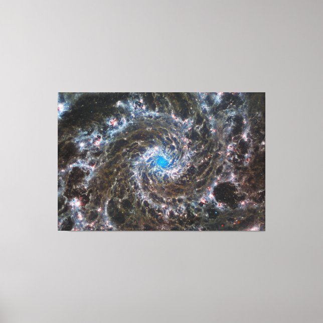 Messier 74 (M74) Galaxy | NGC 628 | MIRI | JWST Canvas Print (Front)