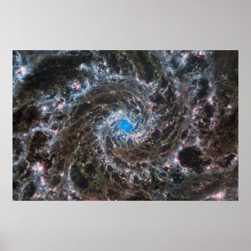 Messier 74 M74 Galaxy  NGC 628  MIRI  JWST Poster