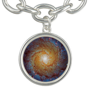 Messier 74 Spiral Galaxy Outer Space Photo Charm Bracelet