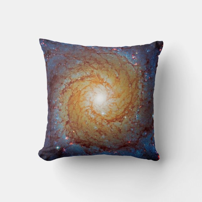 Messier 74 Spiral Galaxy Outer Space Photo Throw Pillow (Front)