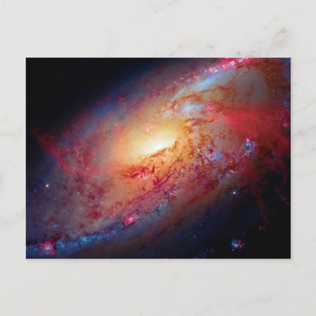 Messier M106 Spiral Galaxy Outer Space Photo Postcard (Front)