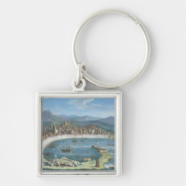 Messina - a Panoramic View of the Port Keychain (Front)