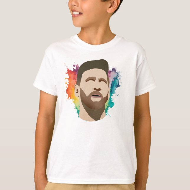 Messi's Rainbow Watercolor - Kids' T-Shirt (Front)
