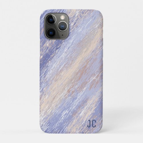 Messy Abstract Blue and Beige Paint Strokes iPhone 11 Pro Case