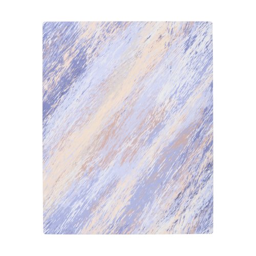 Messy Abstract Blue and Beige Paint Strokes Metal Print