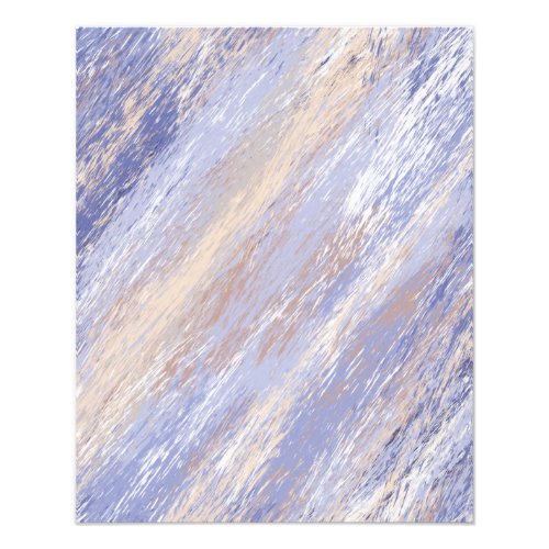Messy Abstract Blue and Beige Paint Strokes Photo Print