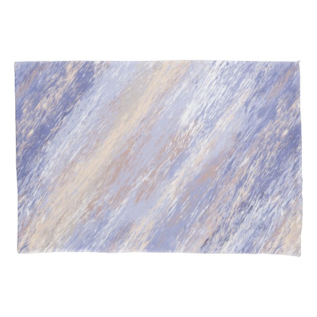 Messy Abstract Blue and Beige Paint Strokes Pillow Case (Front)