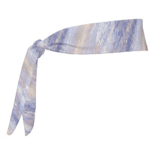 Messy Abstract Blue and Beige Paint Strokes Tie Headband