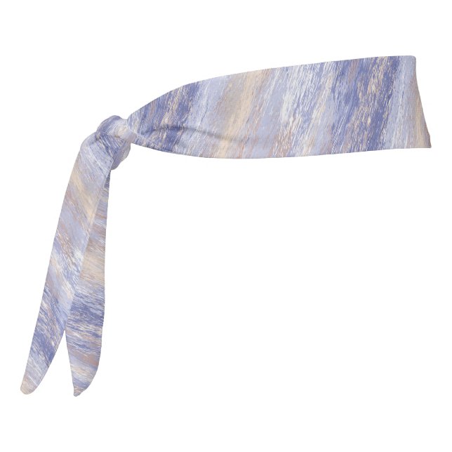 Messy Abstract Blue and Beige Paint Strokes Tie Headband (Rotate 270)