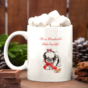 Messy & Adorable Shih Tzu With Gingerbread Toy  Coffee Mug
