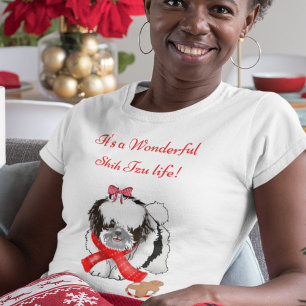Messy & Adorable Shih Tzu With Gingerbread Toy T-Shirt