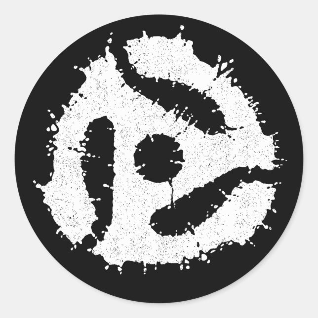 Messy B/W 45 Insert Classic Round Sticker (Front)