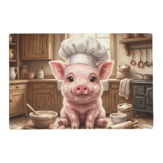 Messy Baby Pig & Highland cow Table Placemats