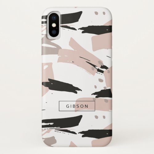 Messy BrushStrokes Modern Composition iPhone X Case