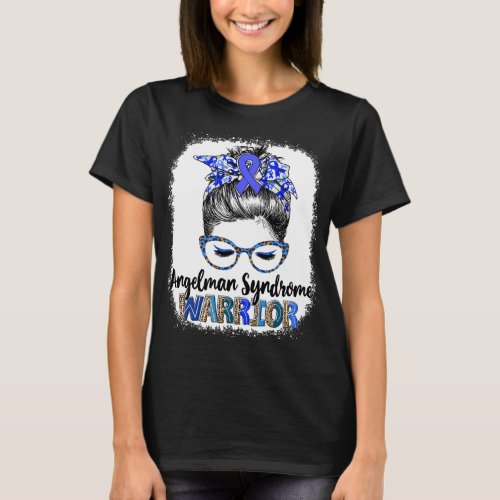 Messy Bun Angelman Syndrome Warrior T_Shirt