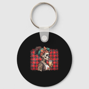 Messy Bun Coffee Funny Costume Mom Women Halloween Keychain