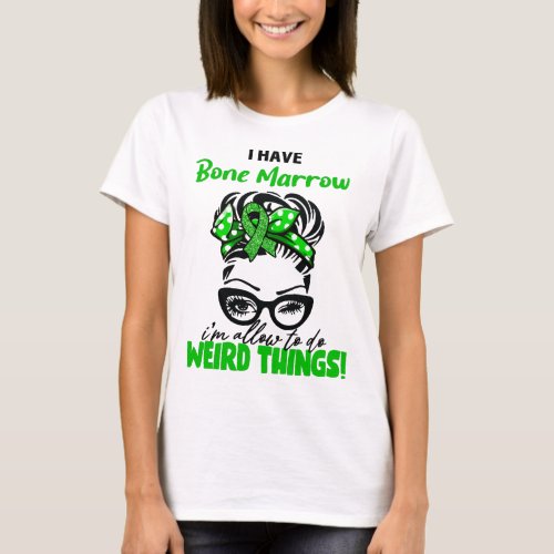 Messy Bun Funny Bone Marrow Warrior T_Shirt