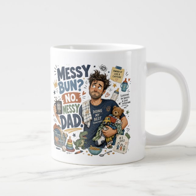Messy Bun Giant Coffee Mug (Right)