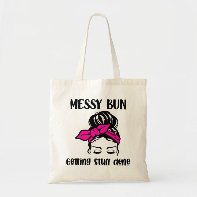 Messy Bun Hairstyle Tote Bag (Front)