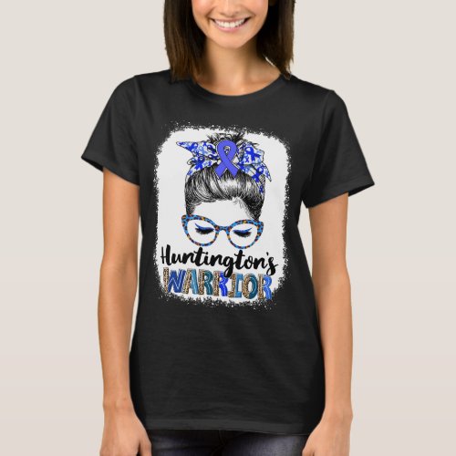 Messy Bun Huntingtons Disease Warrior T_Shirt