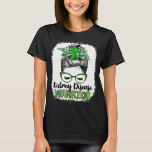 Messy Bun Kidney Disease Warrior T-Shirt