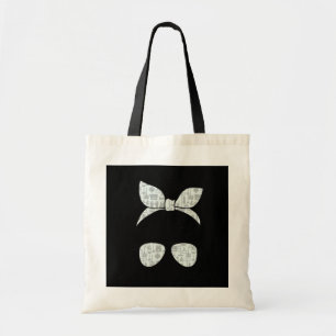 Messy Bun Mom Bandana Glasses Housekeeping Life Tote Bag