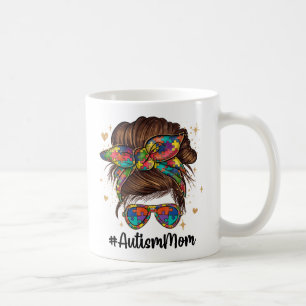 Messy Bun Proud Autism Mom Coffee Mug