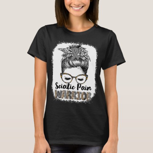 Messy Bun Sciatic Pain Warrior T_Shirt