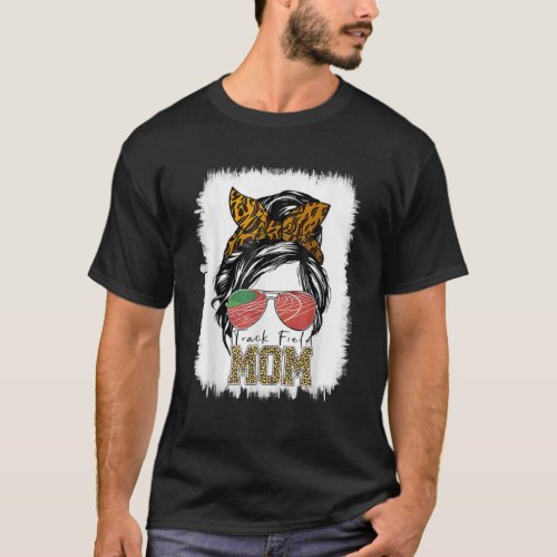 Messy Bun Track Field Mom Running Lover Runner Mot T_Shirt