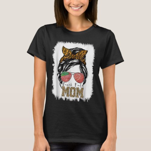 Messy Bun Track Field Mom Running Mothers Day gif T_Shirt